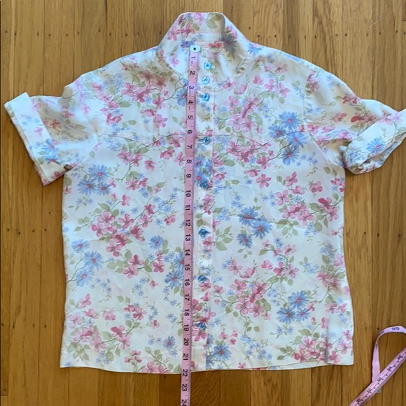 Vintage Floral Button Up Top 70s - Picture 5 of 6